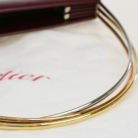 CARTIER Logo Trinity Tricolor Handle Hand Bag Leather Red France 76KB453 - Picture 8 of 14